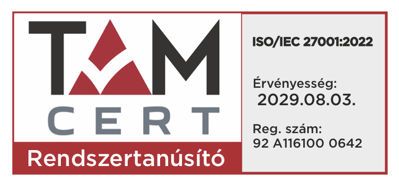 TAM CERT certification badge: ISO/IEC 27001:2022, reg. no. 92 A116100 0642